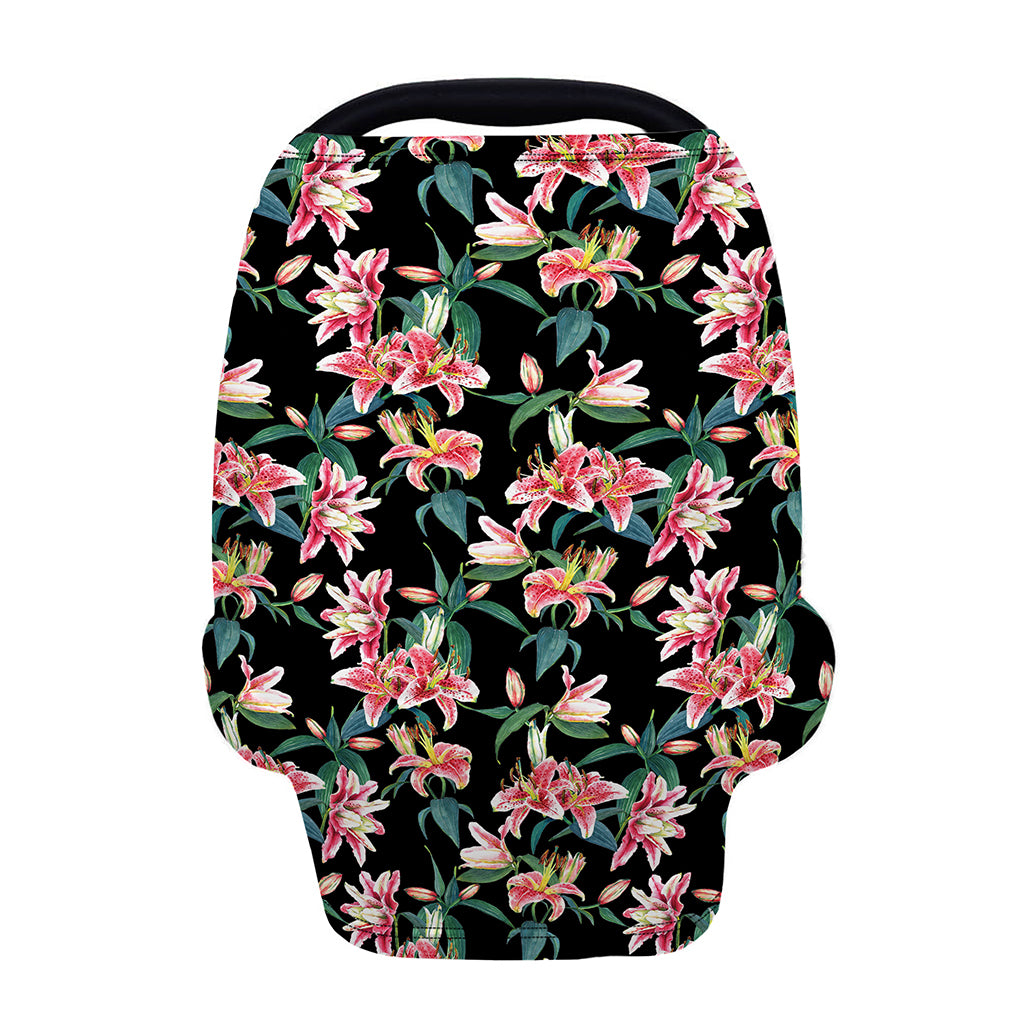 Watercolor Tropical Lily Pattern Print Baby Seat Cover