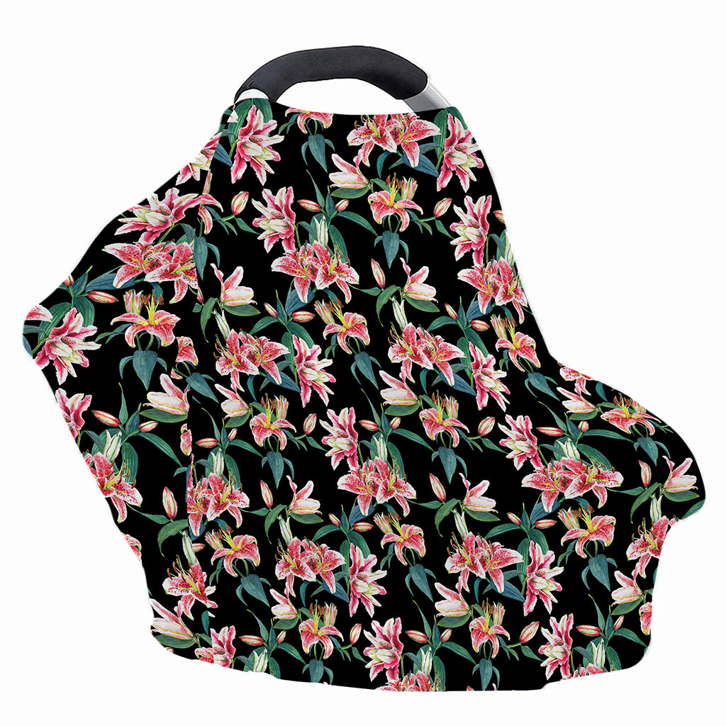 Watercolor Tropical Lily Pattern Print Baby Seat Cover