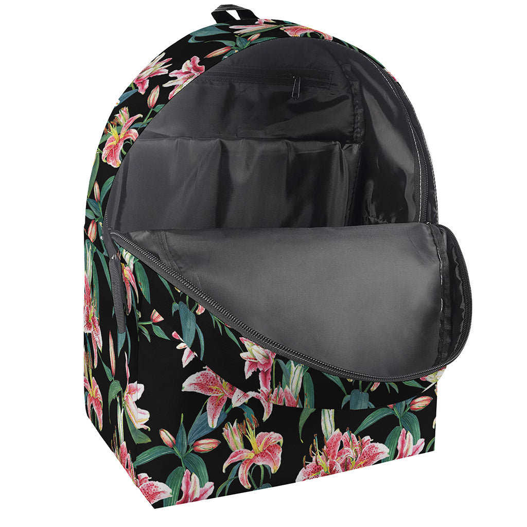 Watercolor Tropical Lily Pattern Print Backpack