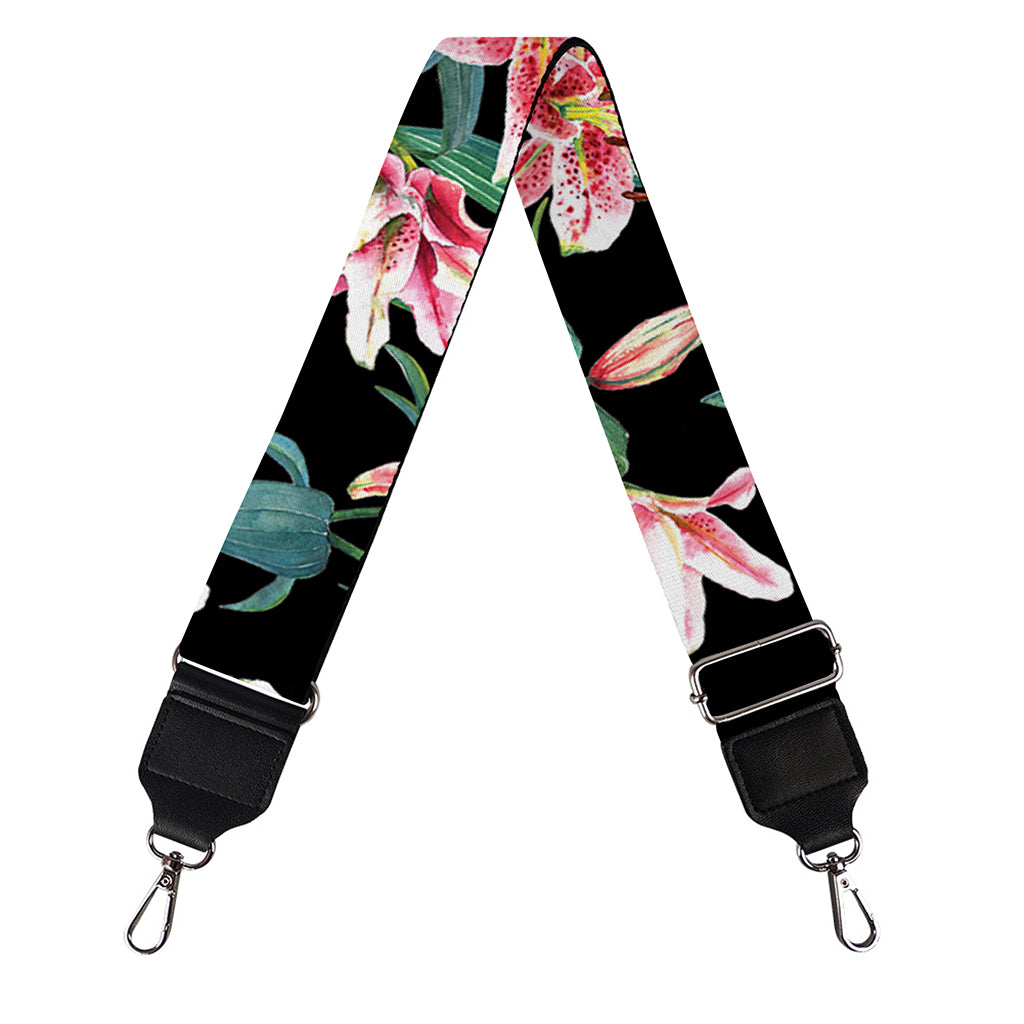 Watercolor Tropical Lily Pattern Print Bag Strap