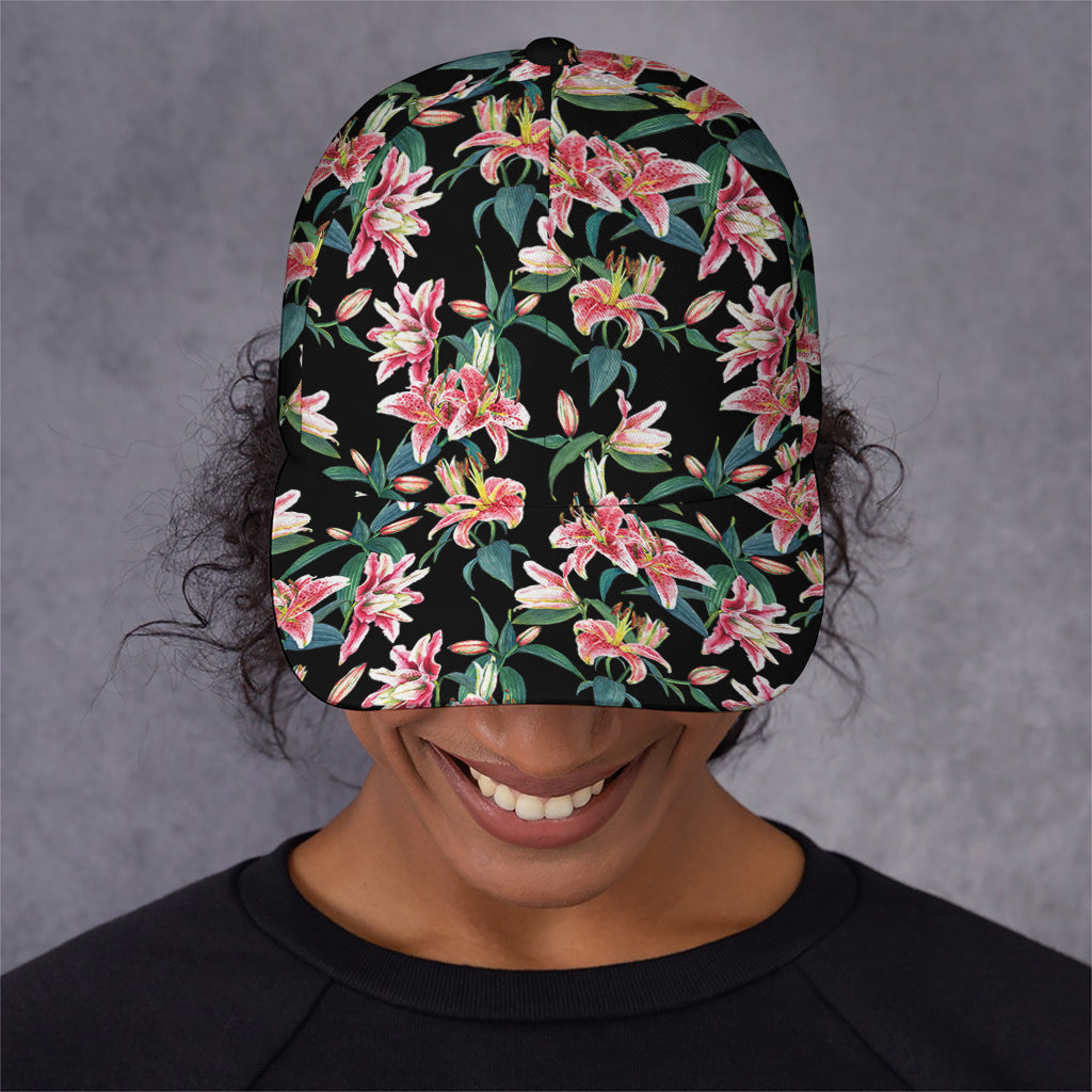 Watercolor Tropical Lily Pattern Print Baseball Cap