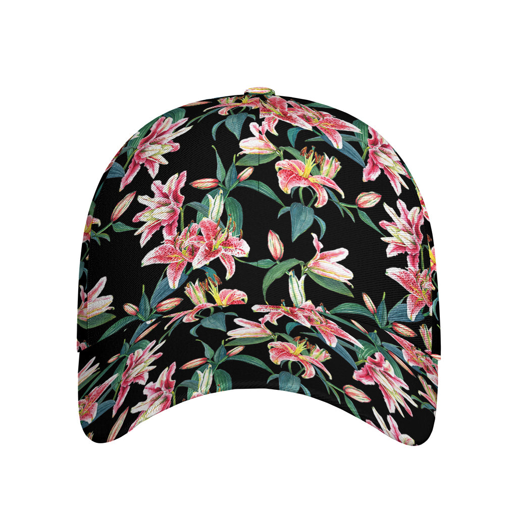 Watercolor Tropical Lily Pattern Print Baseball Cap