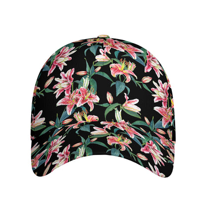 Watercolor Tropical Lily Pattern Print Baseball Cap