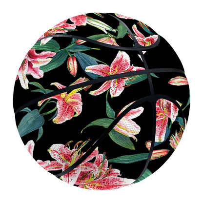 Watercolor Tropical Lily Pattern Print Basketball