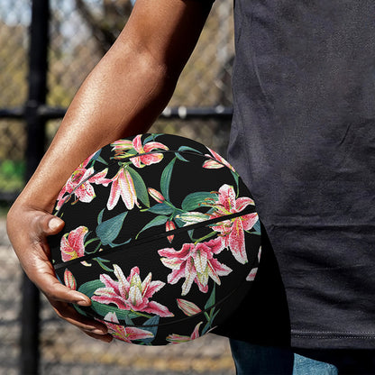 Watercolor Tropical Lily Pattern Print Basketball