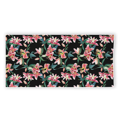 Watercolor Tropical Lily Pattern Print Beach Towel