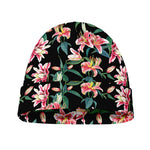 Watercolor Tropical Lily Pattern Print Beanie