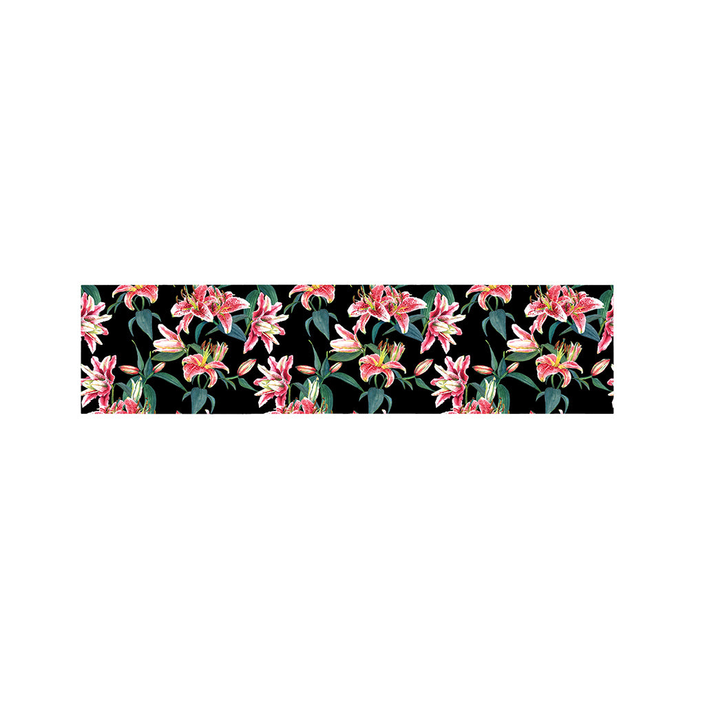 Watercolor Tropical Lily Pattern Print Bed Runner