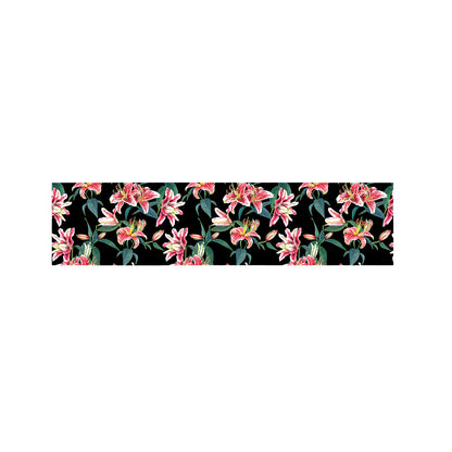 Watercolor Tropical Lily Pattern Print Bed Runner