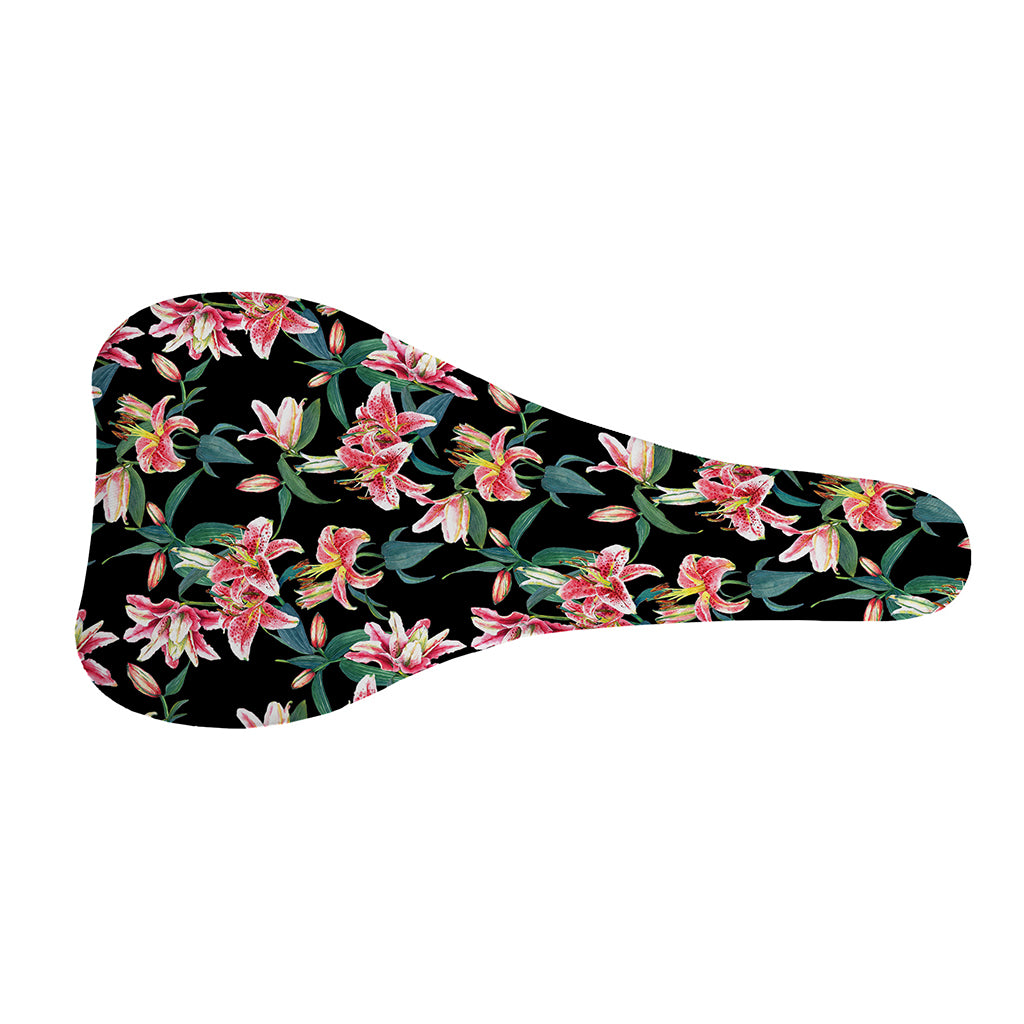 Watercolor Tropical Lily Pattern Print Bicycle Seat Cover