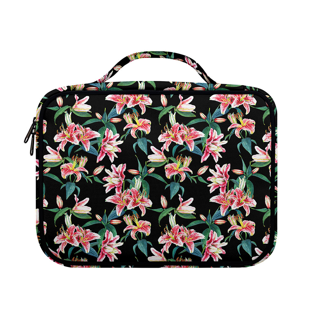 Watercolor Tropical Lily Pattern Print Briefcase Bible Bag