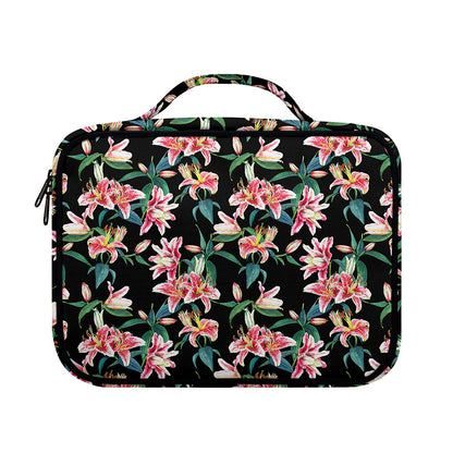 Watercolor Tropical Lily Pattern Print Briefcase Bible Bag