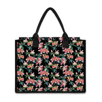 Watercolor Tropical Lily Pattern Print Canvas Tote Bag