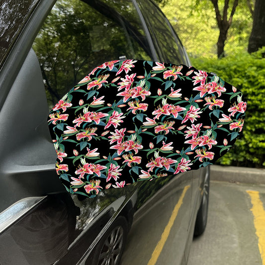 Watercolor Tropical Lily Pattern Print Car Side Mirror Covers