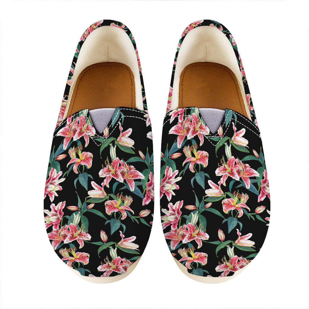 Watercolor Tropical Lily Pattern Print Casual Shoes