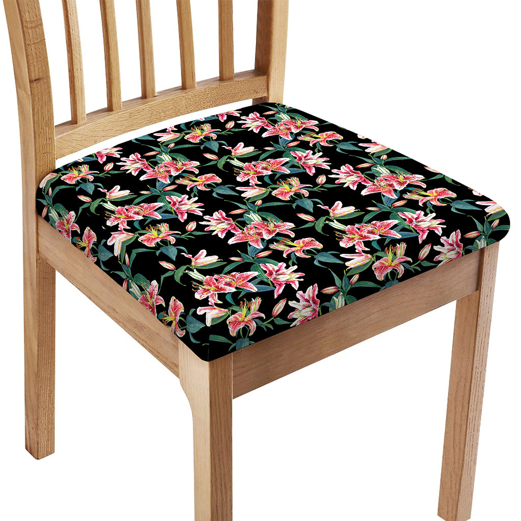 Watercolor Tropical Lily Pattern Print Chair Cushion Cover