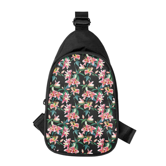 Watercolor Tropical Lily Pattern Print Chest Bag