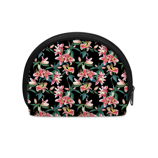Watercolor Tropical Lily Pattern Print Coin Purse