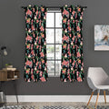 Watercolor Tropical Lily Pattern Print Grommet Curtain Panels