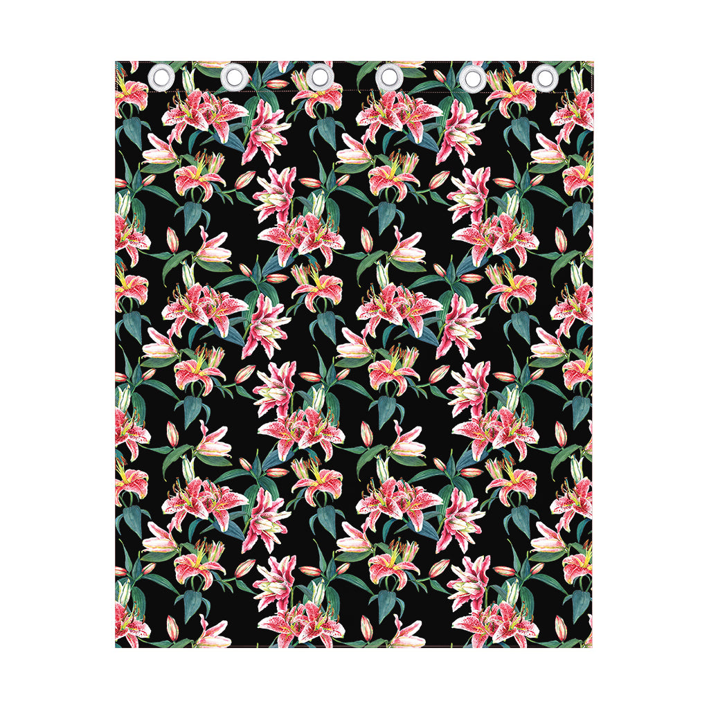 Watercolor Tropical Lily Pattern Print Curtain