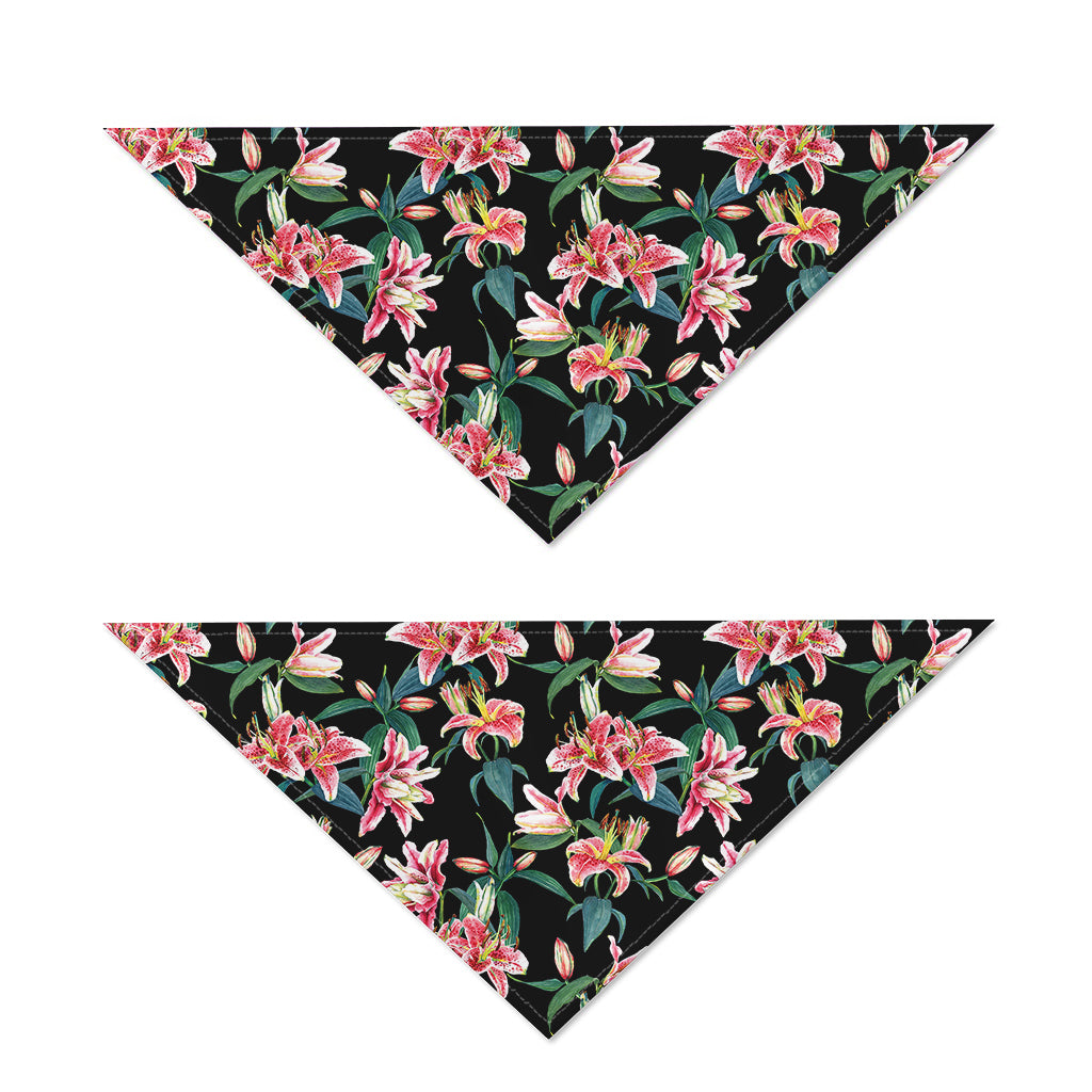 Watercolor Tropical Lily Pattern Print Dog Bandana