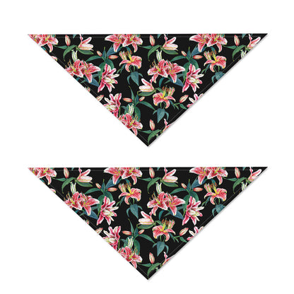 Watercolor Tropical Lily Pattern Print Dog Bandana