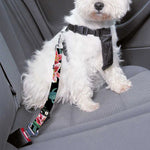 Watercolor Tropical Lily Pattern Print Dog Seat Belt