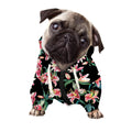 Watercolor Tropical Lily Pattern Print Dog Zip Up Hoodie