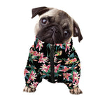 Watercolor Tropical Lily Pattern Print Dog Zip Up Jacket