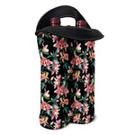 Watercolor Tropical Lily Pattern Print Double Neoprene Wine Tote