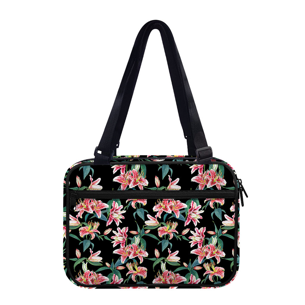 Watercolor Tropical Lily Pattern Print Double Strap Bible Bag