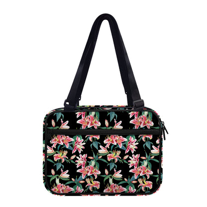 Watercolor Tropical Lily Pattern Print Double Strap Bible Bag
