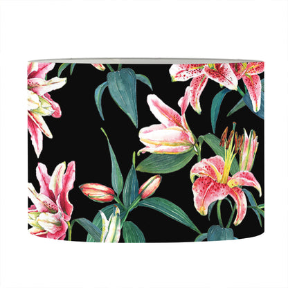 Watercolor Tropical Lily Pattern Print Drum Lamp Shade