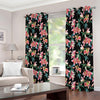 Watercolor Tropical Lily Pattern Print Extra Wide Grommet Curtains