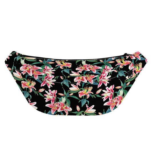 Watercolor Tropical Lily Pattern Print Fanny Pack