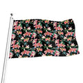 Watercolor Tropical Lily Pattern Print Flag