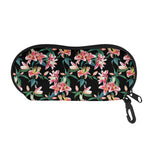 Watercolor Tropical Lily Pattern Print Glasses Case