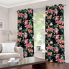 Watercolor Tropical Lily Pattern Print Grommet Curtains