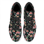 Watercolor Tropical Lily Pattern Print High Top Leather Sneakers