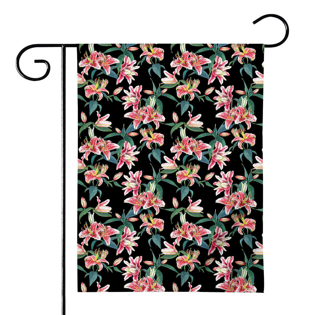 Watercolor Tropical Lily Pattern Print House Flag