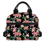 Watercolor Tropical Lily Pattern Print Insulated Lunch Bag