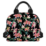 Watercolor Tropical Lily Pattern Print Insulated Lunch Bag