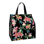 Watercolor Tropical Lily Pattern Print Insulated Lunch Tote