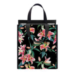 Watercolor Tropical Lily Pattern Print Insulated Lunch Tote