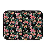 Watercolor Tropical Lily Pattern Print Laptop Sleeve