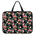 Watercolor Tropical Lily Pattern Print Laptop Sleeve With Handle