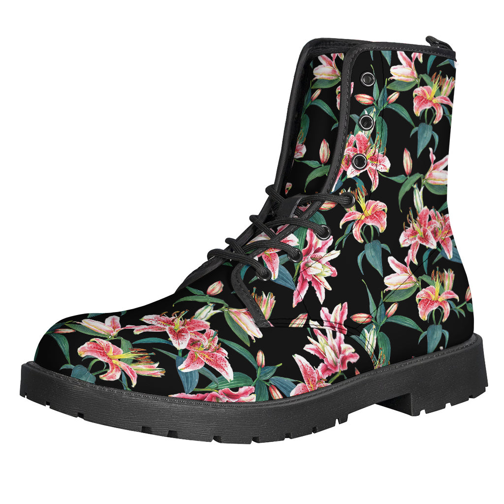 Watercolor Tropical Lily Pattern Print Backpack