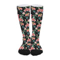 Watercolor Tropical Lily Pattern Print Long Socks