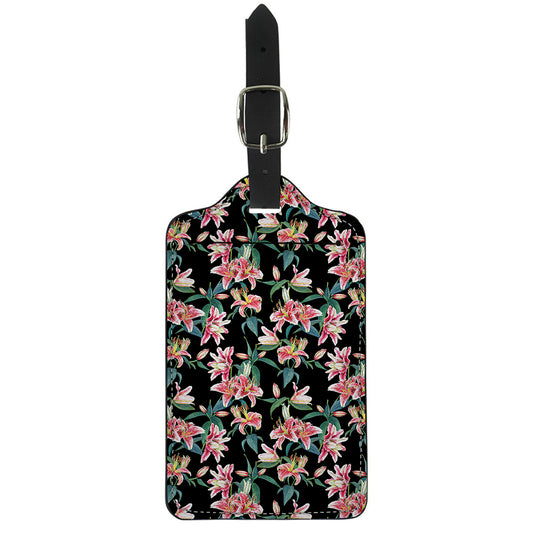 Watercolor Tropical Lily Pattern Print Luggage Tag