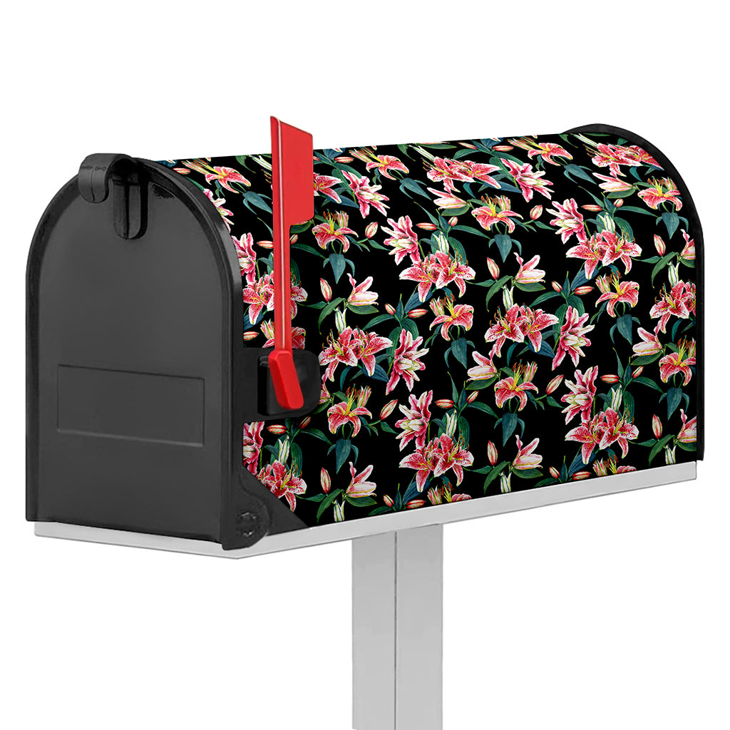 Watercolor Tropical Lily Pattern Print Mailbox Cover